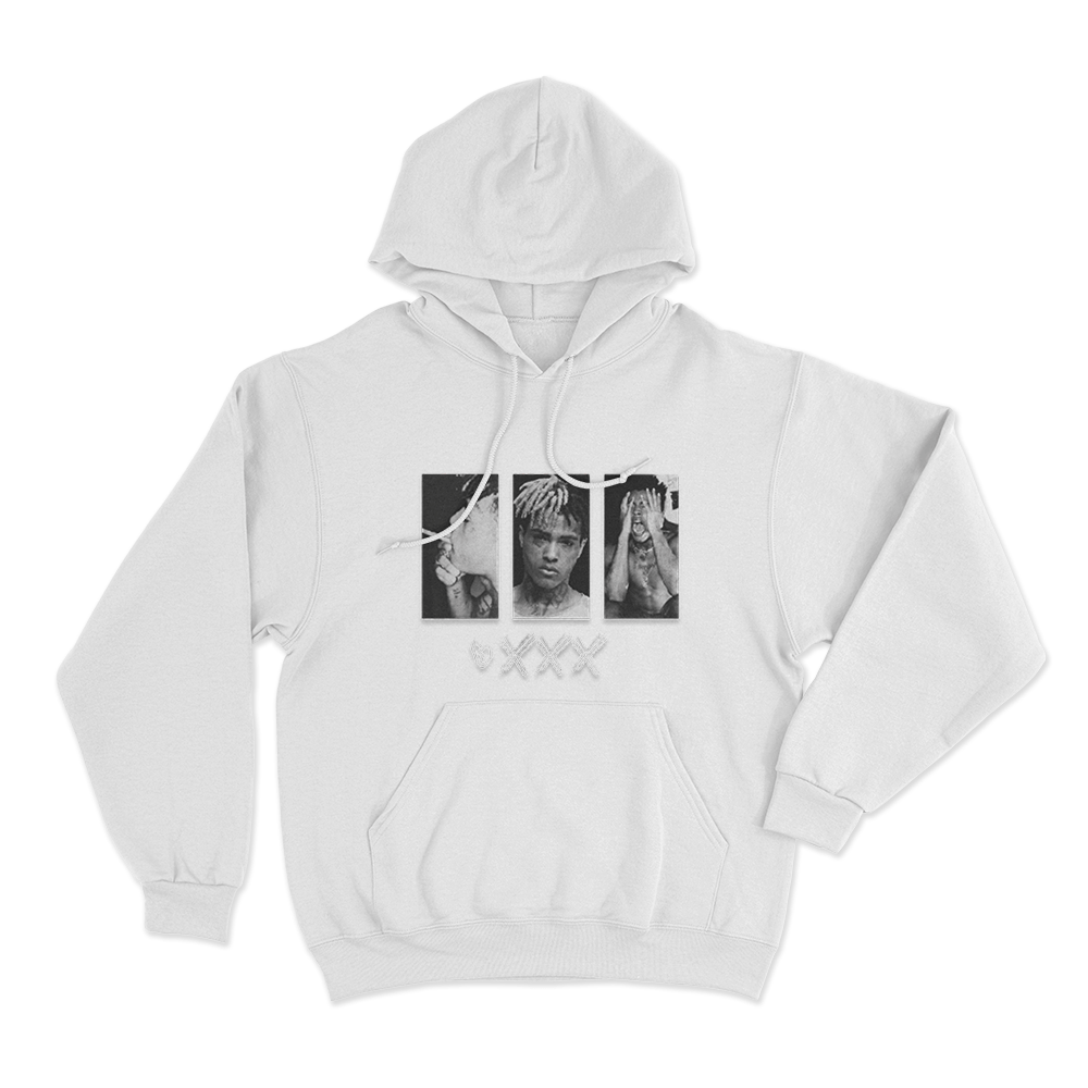 XXXTentacion Photo Collage Unisex Hoodie White XXXTentacion Photo Collage Unisex Hoodie White