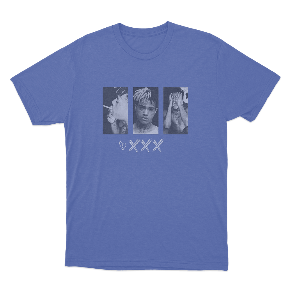 XXXTentacion Photo Collage Unisex T Shirt Blue XXXTentacion Photo Collage Unisex T Shirt Blue