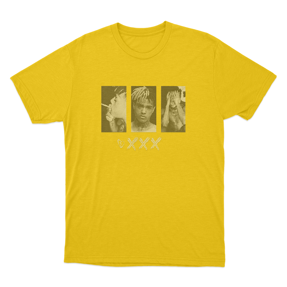 XXXTentacion Photo Collage Unisex T Shirt Yellow XXXTentacion Photo Collage Unisex T Shirt Yellow